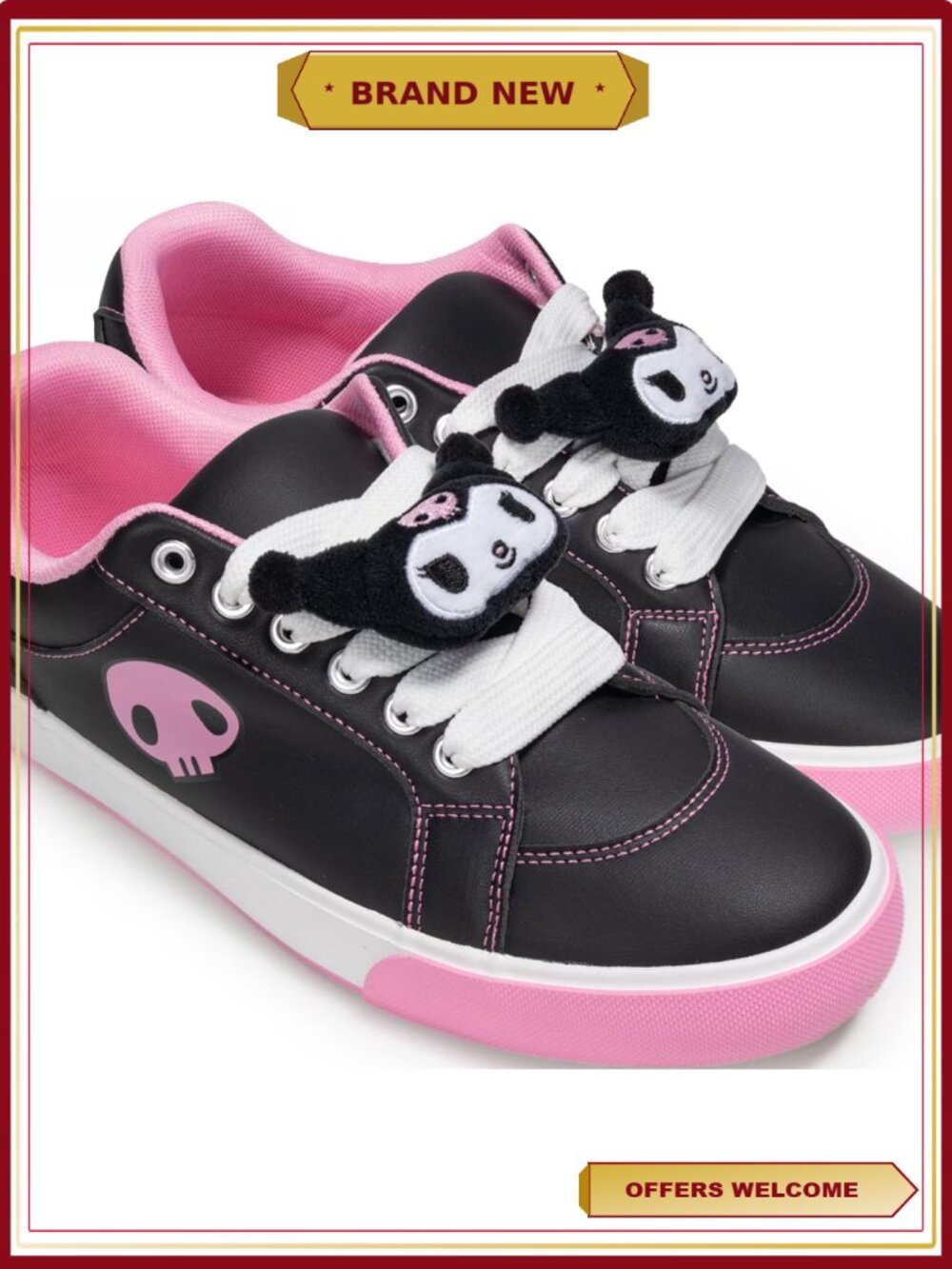 Kuromi 3D Plush Skater Sneaker Women's Size 6
